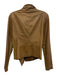 Vince Size M Brown Goat Leather Zip Front foldover collar Ribbed Accents Jacket Brown / M