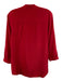 Amanda Uprichard Size P Red Silk Long Sleeve V Neck Long Top Red / P
