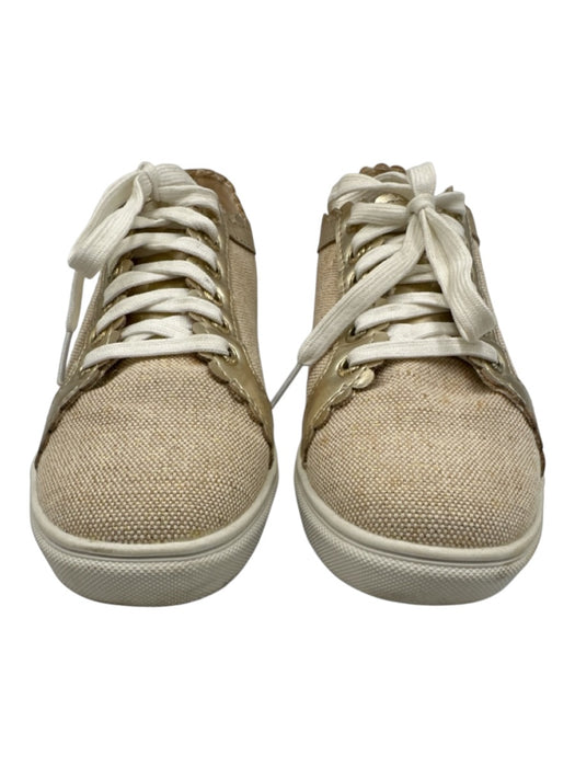 Jack Rogers Shoe Size 8.5 Beige textile upper Metallic Detail Woven Sneakers Beige / 8.5