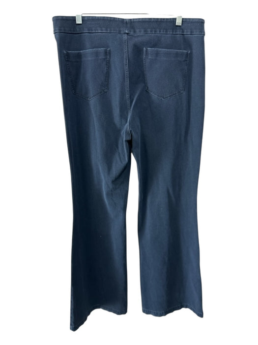 Lafayette 148 Size 14 Dark Wash Cotton Blend Stretch hook & zip Wide Leg Jeans Dark Wash / 14