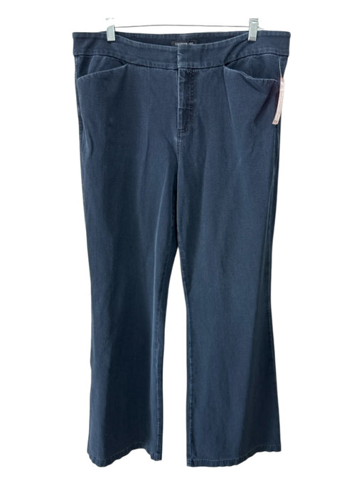 Lafayette 148 Size 14 Dark Wash Cotton Blend Stretch hook & zip Wide Leg Jeans Dark Wash / 14