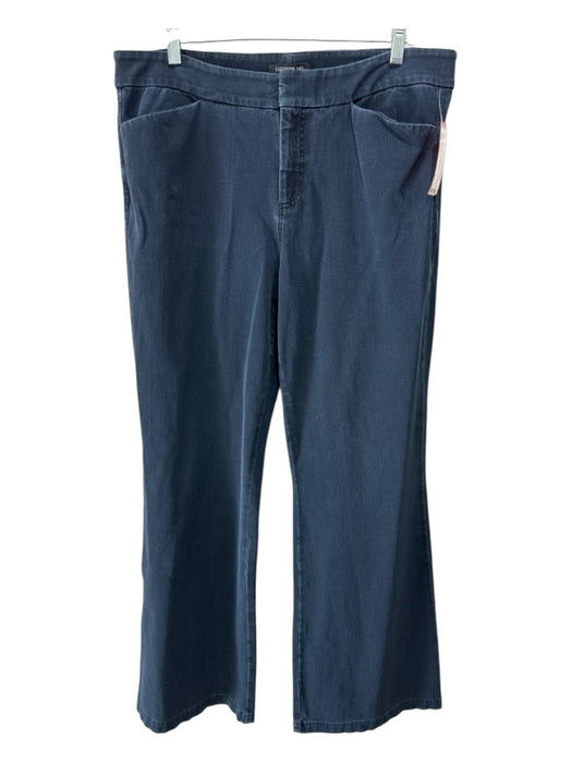 Lafayette 148 Size 14 Dark Wash Cotton Blend Stretch hook & zip Wide Leg Jeans Dark Wash / 14