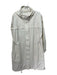 Eileen Fisher Size L Cream White Cotton & Nylon Hood Midi Zip Up Coat Cream White / L