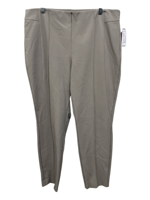 Lafayette 148 Size 14 Khaki Beige Polymide Blend Side Zip Piping Stretch Pants Khaki Beige / 14