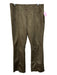 Ann Mashburn Size L Green Brown Polyester Blend Faux Suede Elastic Waist Pants Green Brown / L