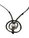 Uno de 50 Dark Brown & Silver 925 Sterling Coated Cord Pearl Pendant Necklace Dark Brown & Silver