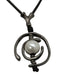 Uno de 50 Dark Brown & Silver 925 Sterling Pearl Cord Pendant Circles Necklace Dark Brown & Silver