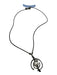 Uno de 50 Dark Brown & Silver 925 Sterling Pearl Cord Pendant Circles Necklace Dark Brown & Silver
