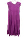 English Factory Size L Magenta Purple Rayon Blend Tie Back Tiered Maxi Dress Magenta Purple / L