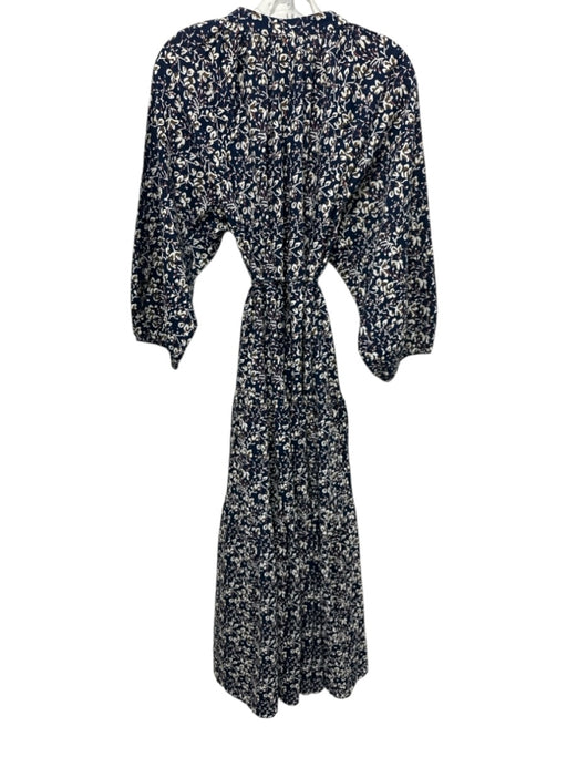 Apiece Apart Size L Navy Blue, White, Green Polyester Blend V Neck Dress Navy Blue, White, Green / L
