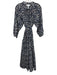 Apiece Apart Size L Navy Blue, White, Green Polyester Blend V Neck Dress Navy Blue, White, Green / L