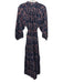 Apiece Apart Size L Navy Blue & Brown Cotton Blend V Neck Hook & Eye Dress Navy Blue & Brown / L