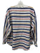 Ann Mashburn Size L Navy Blue, White, Mustard, Red Cotton Horizontal Stripes Top Navy Blue, White, Mustard, Red / L