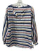 Ann Mashburn Size L Navy Blue, White, Mustard, Red Cotton Horizontal Stripes Top Navy Blue, White, Mustard, Red / L