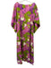 Frances Valentine Size L Purple, Green, Yellow Cotton Boat Neck Floral Dress Purple, Green, Yellow / L