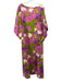 Frances Valentine Size L Purple, Green, Yellow Cotton Boat Neck Floral Dress Purple, Green, Yellow / L