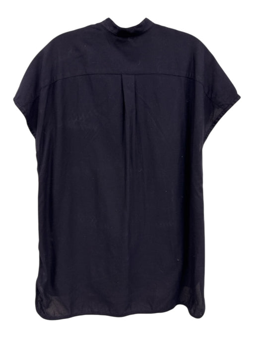 Ann Mashburn Size L Navy Cotton Button Down Cap Sleeve Top Navy / L