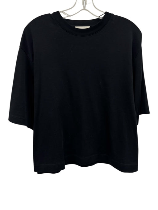 Vince Size L Black Pima Cotton Short Sleeve T Shirt Top Black / L