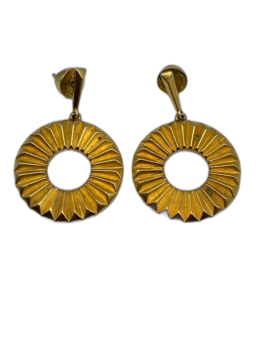 Dean Davidson Gold Gold Tone Metal Post Back Circle Rigged Drop Earrings Gold