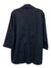 Ann Mashburn Size XL Navy Cotton V Neck Collared Long Sleeve Top Navy / XL