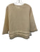 Ann Mashburn Size L Cream White Wool Back Zip Fringe Tiered Long Sleeve Top Cream White / L