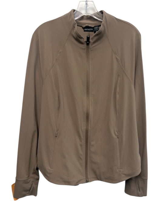 Athleta Size XL Taupe Nylon Zipper Long Sleeve Jacket Taupe / XL
