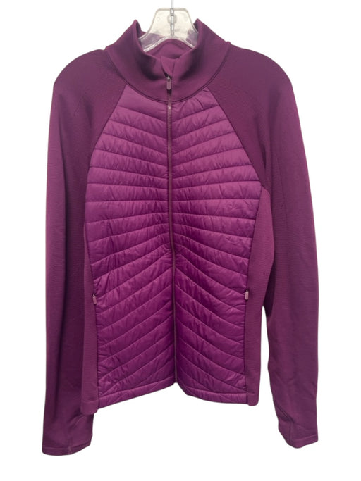 Athleta Size XL Purple Nylon Blend Puffer Zipper Fabric Block Long Sleeve Jacket Purple / XL