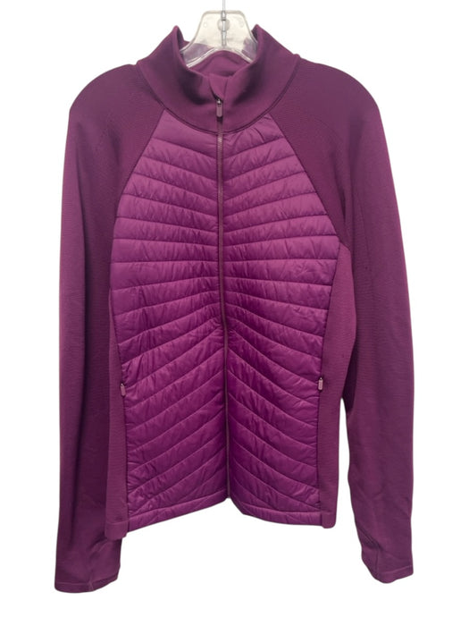 Athleta Size XL Purple Nylon Blend Puffer Zipper Fabric Block Long Sleeve Jacket Purple / XL