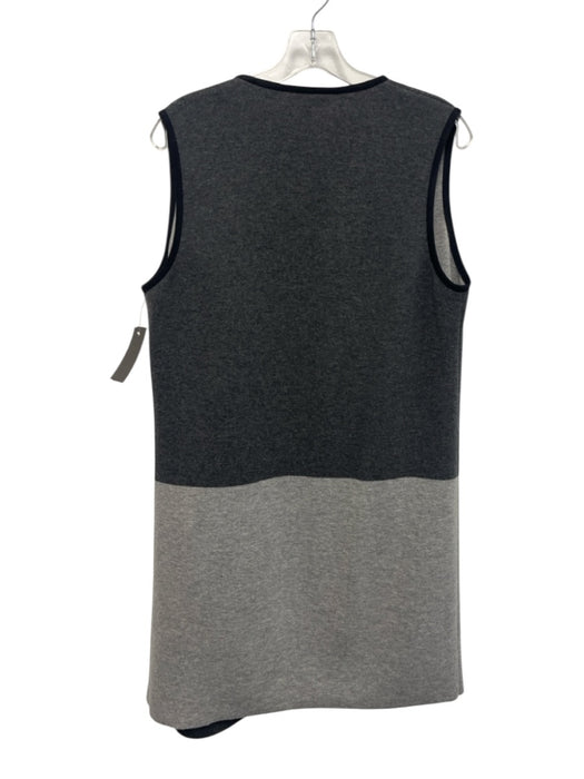 Lafayette 148 Size Large Charcoal & Gray Wool Blend Colorblock Knit Vest Charcoal & Gray / Large