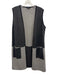 Lafayette 148 Size Large Charcoal & Gray Wool Blend Colorblock Knit Vest Charcoal & Gray / Large