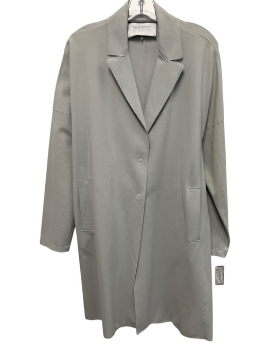 Harris Wharf London Size 46 Light Gray Missing Fabric Tag Long Snaps Coat Light Gray / 46