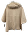 Dolce Cabo Size M/L Cream Beige Polyester Blend Faux Fur Collar Snaps Jacket Cream Beige / M/L