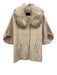 Dolce Cabo Size M/L Cream Beige Polyester Blend Faux Fur Collar Snaps Jacket Cream Beige / M/L
