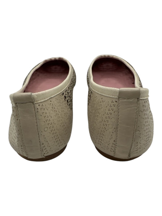 Ann Mashburn Shoe Size 41 Cream Beige Leather Laser Cut Circles Round Toe Flats Cream Beige / 41
