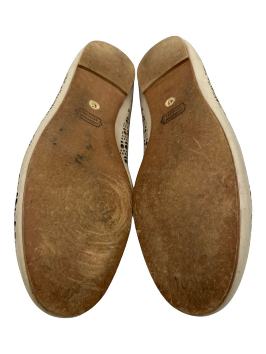 Ann Mashburn Shoe Size 41 Cream Beige Leather Laser Cut Circles Round Toe Flats Cream Beige / 41