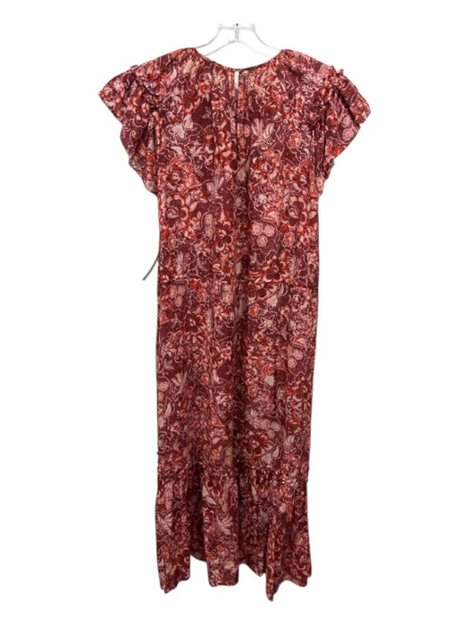 Ulla Johnson Size Est Size L Red & Pink Print Paisley Floral Dress Red & Pink Print / Est Size L