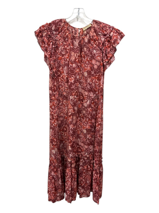 Ulla Johnson Size Est Size L Red & Pink Print Paisley Floral Dress Red & Pink Print / Est Size L
