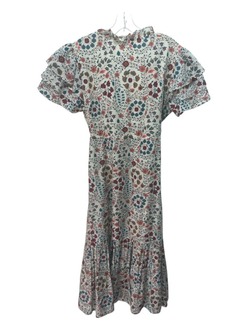 Olivia James the Label Size L White, Pink, Blue Cotton Floral Maxi Dress White, Pink, Blue / L