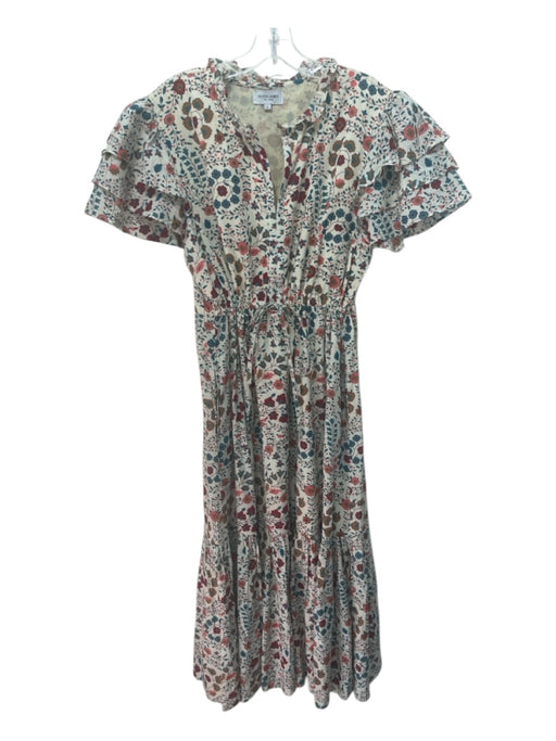 Olivia James the Label Size L White, Pink, Blue Cotton Floral Maxi Dress White, Pink, Blue / L