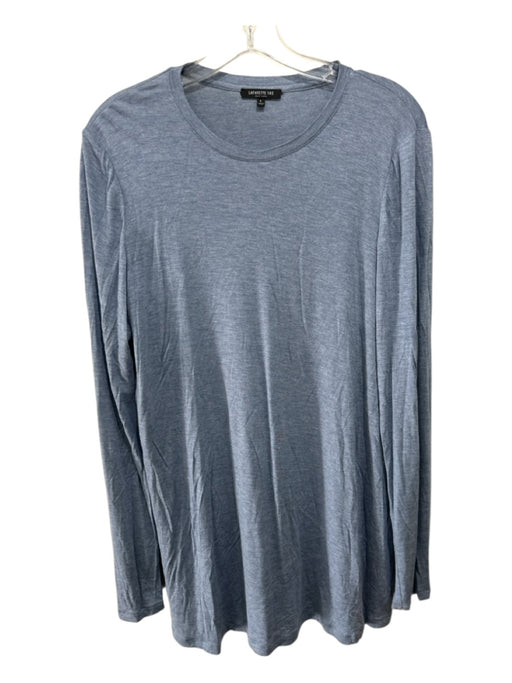 Lafayette 148 Size L Light Blue Rayon Heathered Crew Neck Long Sleeve Top Light Blue / L