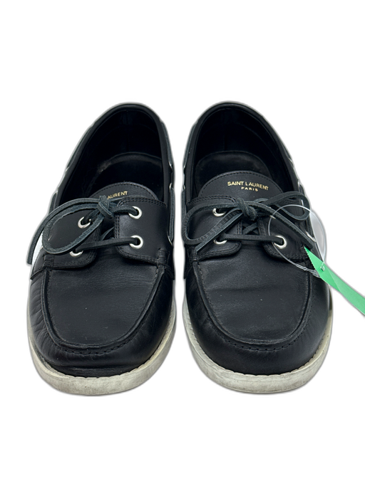 Saint Laurent Shoe Size 41 Black & White Leather Solid Sneaker Men's Shoes Black & White / 41