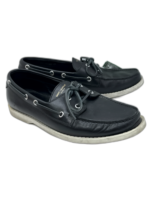 Saint Laurent Shoe Size 41 Black & White Leather Solid Sneaker Men's Shoes Black & White / 41