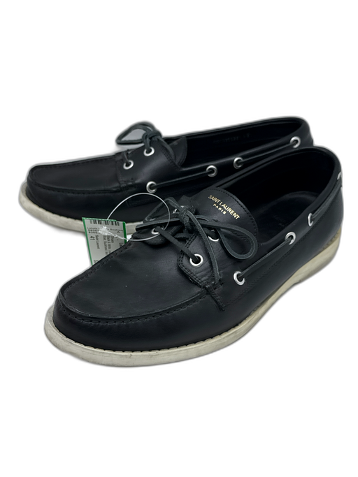 Saint Laurent Shoe Size 41 Black & White Leather Solid Sneaker Men's Shoes Black & White / 41