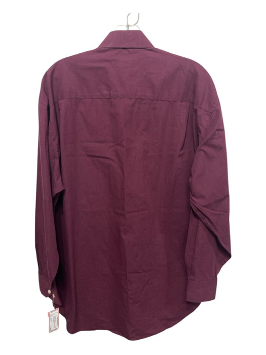 Christian Dior Size 15.5 Dark Red Cotton Grid Button Up Men's Long Sleeve Shirt Dark Red / 15.5