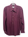 Christian Dior Size 15.5 Dark Red Cotton Grid Button Up Men's Long Sleeve Shirt Dark Red / 15.5