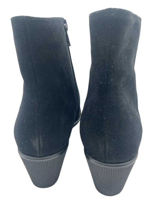 Sesto Meucci Shoe Size 9 Black Suede Almond Toe Inner Side Zip Booties Black / 9