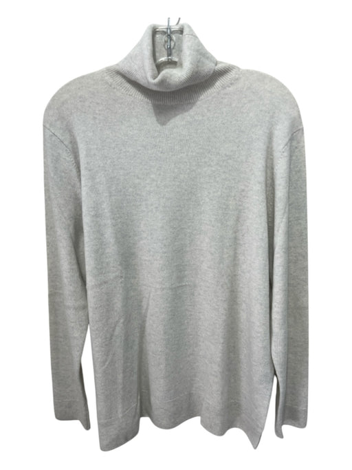 Neiman Marcus Size XL Light Gray Cashmere Heathered Turtleneck Sweater Light Gray / XL