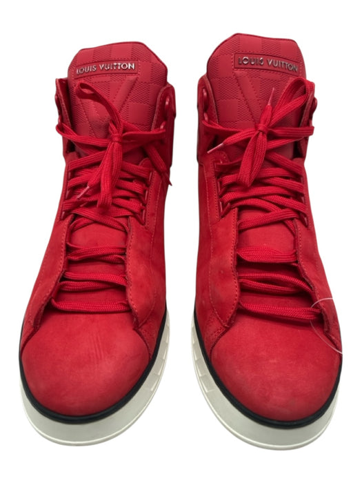 Louis Vuitton Shoe Size 8.5 AS IS Red Leather Solid Sneaker Men's Shoes Red / 8.5