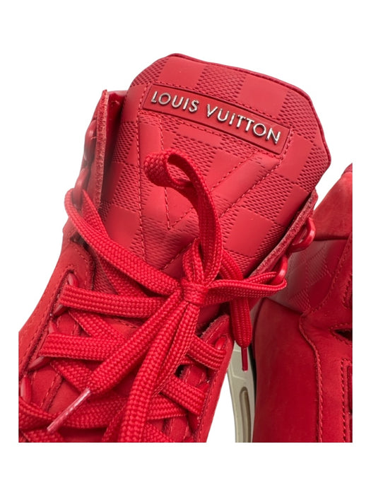 Louis Vuitton Shoe Size 8.5 AS IS Red Leather Solid Sneaker Men's Shoes Red / 8.5