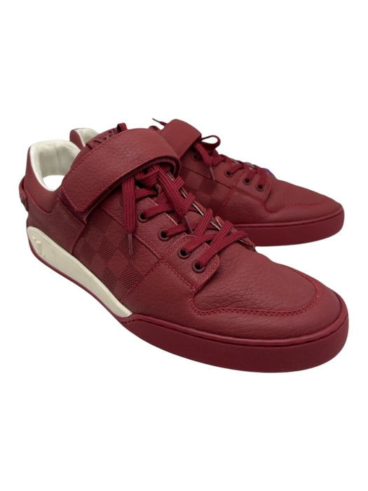 Louis Vuitton Shoe Size 9 Red Leather Solid Strap Sneaker Men's Shoes Red / 9